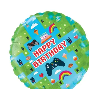 Blox Holographic Happy Birthday Foil Balloon Green (One Size)