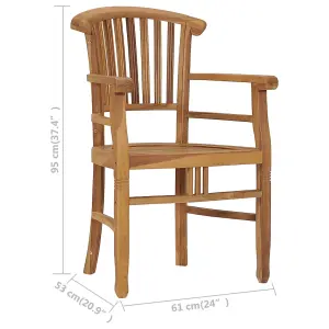 Berkfield Garden Chairs 2 pcs Solid Teak Wood