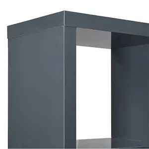 Quinto High Gloss Shelving Unit In Grey