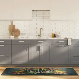 Kitchen Rug Multicolour 60x180 cm Washable Anti Slip