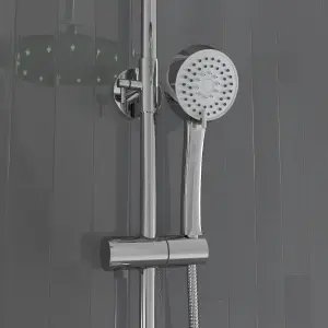 Nes Home Thermostatic Shower Mixer Valve 300mm LED Shower Head, Riser Rail Kit