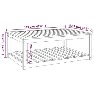 Berkfield Garden Table 121x82.5x45 cm Solid Wood Pine