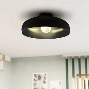 EGLO Mogano Black Metal Ceiling Fitting (E27) - (D) 40cm