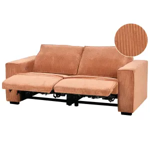 Jumbo Cord Electric Recliner Sofa Orange NUKARI