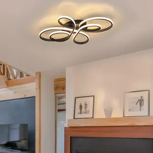 LED Ceiling Light Modern Dimmable in Butterfly-shaped Design 66 cm Black