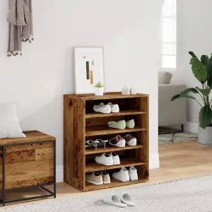 Berkfield Shoe Cabinet Old Wood 60x35x70 cm Engineered Wood