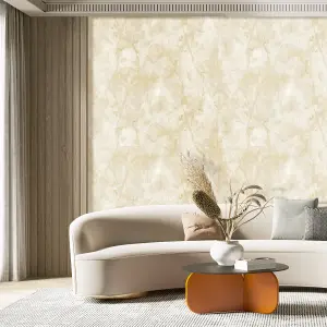 Galerie Stratum Collection Metallic Cream Marmo Marble Effect Double Width Wallpaper Roll