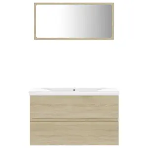 Audras 100mm Wall Hung Single Vanity Sonoma Oak