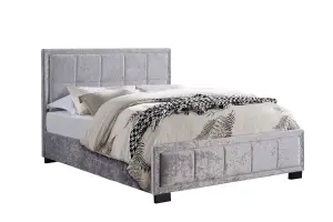 Birlea Hannover Double Bed Steel Crushed Velvet