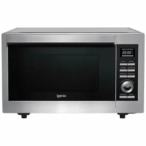 Igenix IG3095 Digital Combination Microwave & Grill, 95 Minute Timer, Stainless Steel