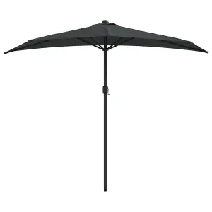 Berkfield Balcony Parasol with Aluminium Pole Anthracite 270x135 cm Half