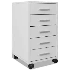 Berkfield Office Drawer Unit with Castors 5 Drawers White