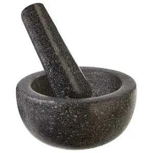 Maison by Premier Norse Speckled Charcoal Granite Tall Mortar and Pestle