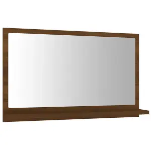 Berkfield Bathroom Mirror Brown Oak 60x10.5x37 cm Engineered Wood