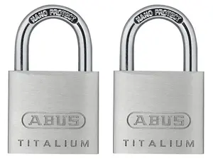 ABUS Mechanical 64TI/30mm TITALIUM™ Padlock Carded Twin Pack