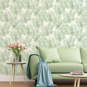 Galerie Organic Textures Blue Green Speckled Palm Textured Wallpaper