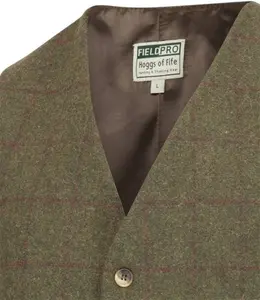 Hoggs Of Fife Tummel Tweed Dress Waistcoat, Olive Wine / Medium