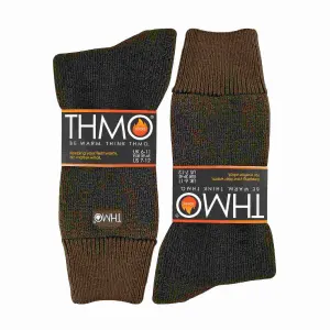 THMO - 1 Pair Mens Thermal Socks 6-11 Brown