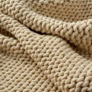 Dunelm Chunky Knit Throw Blanket, Country, Natural, Acrylic