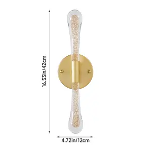 42cm H Sand Gold LED Crystal Wall Lamp Wall Light