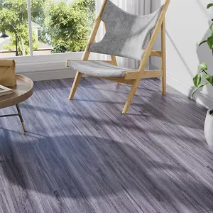 14pcs Dark Grey Wood Grain SPC Vinyl Flooring  Rectangle Flooring, 3.12m²