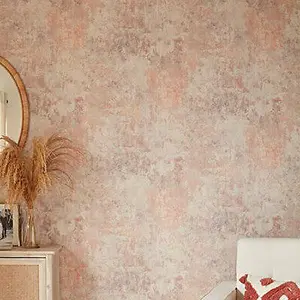 Grandeco Blush Plaster effect Concrete Embossed Wallpaper