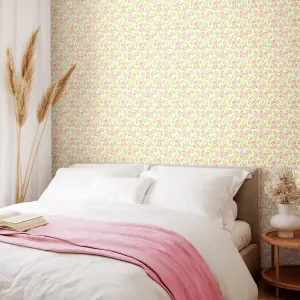 Hoopla Walls Petite Posy Rose & Apple Smooth Matt Wallpaper