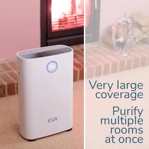 EVA Alto four Air Purifier, Ultra Silent 17dB, True HEPA, Active Carbon - 55m2