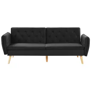 Beliani Modern Sofa Bed BARDU Black Velvet