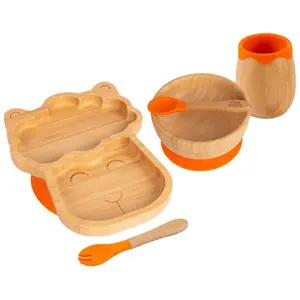 5pc Bamboo Llama Baby Weaning Set - Orange