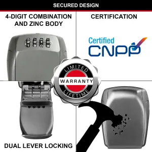 Master Lock Reinforced security 4 digit Wall-mounted External Combination Key safe