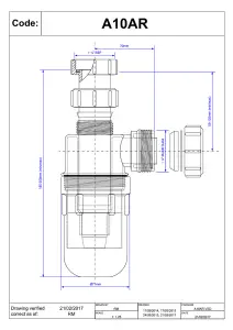 McAlpine A10AR 75mm Water Seal Resealing Adjustable Inlet Bottle Trap with Multifit Outlet