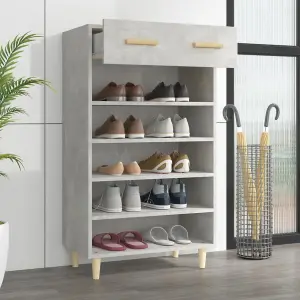 Berkfield Shoe Cabinet Concrete Grey 60x35x105 cm Engineered Wood