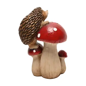 Country Living Hedgehog Climbing Mushrooms Ornament