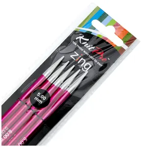 ZING DP 15X5 - Zing: Knitting Pins: Double-Ended: Set of Five: 15cm x 5.00mm - KnitPro