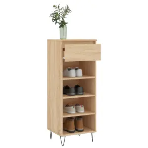 Berkfield Shoe Cabinet Sonoma Oak 40x36x105 cm Engineered Wood