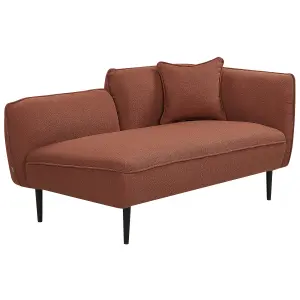 Right Hand Boucle Chaise Lounge Dark Red CHEVANNES