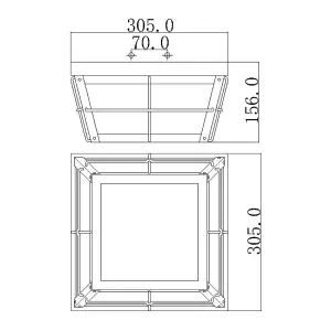 Elstead Cortland 2 Light Outdoor Flush Mount - Imperial Bronze Finish, E27