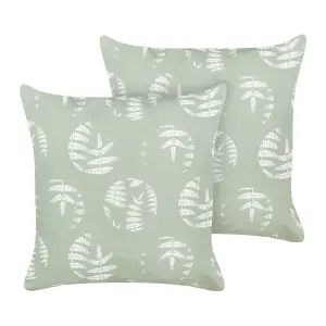 Set of 2 Outdoor Cushions ALASSIO Green