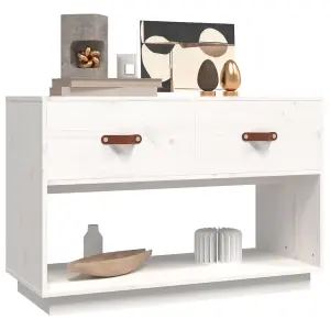 Berkfield TV Cabinet White 90x40x60 cm Solid Wood Pine