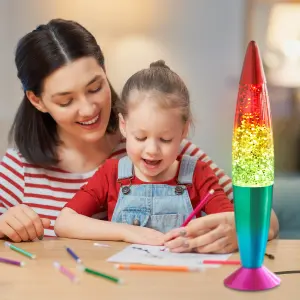 Global Gizmos Rainbow Glitter Retro Lava Lamp