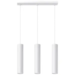 Lagos Steel White 3 Light Classic Pendant Ceiling Light