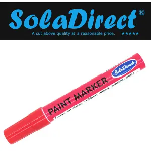 Oil-based Paint Marker Pen Permanent for Tyres Rubber Stone Leather Fabric Plastic Glass (Red)