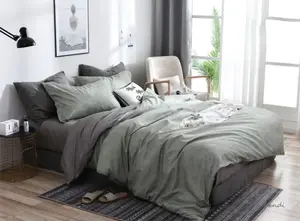 Reversible Grey Printed Duvet Set