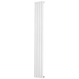 Right Radiators 1600x236mm Vertical Single Oval Column Designer Radiator White