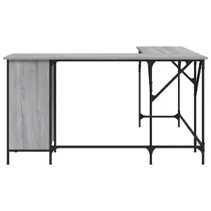 Berkfield Desk Grey Sonoma 141x141x75 cm Engineered Wood