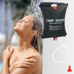 URBNLIVING 20L Solar Heated Outdoor Water Camp Shower Portable Sun Powered With Head & Hose