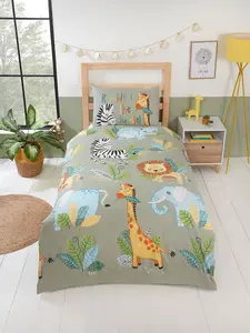 Rumble In The Jungle Single Duvet Cover and Pillowcase Set