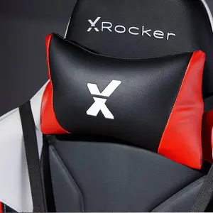 X Rocker Adjustable Ergonomic Faux Leather Swiveling PC & Racing Game Chair Black/Red/White