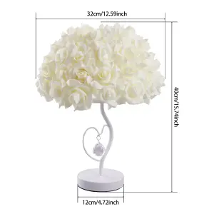 E27 Rose Flower Umbrella-shaped Lampshade Table Lamp Fixture Decor - Warm Light